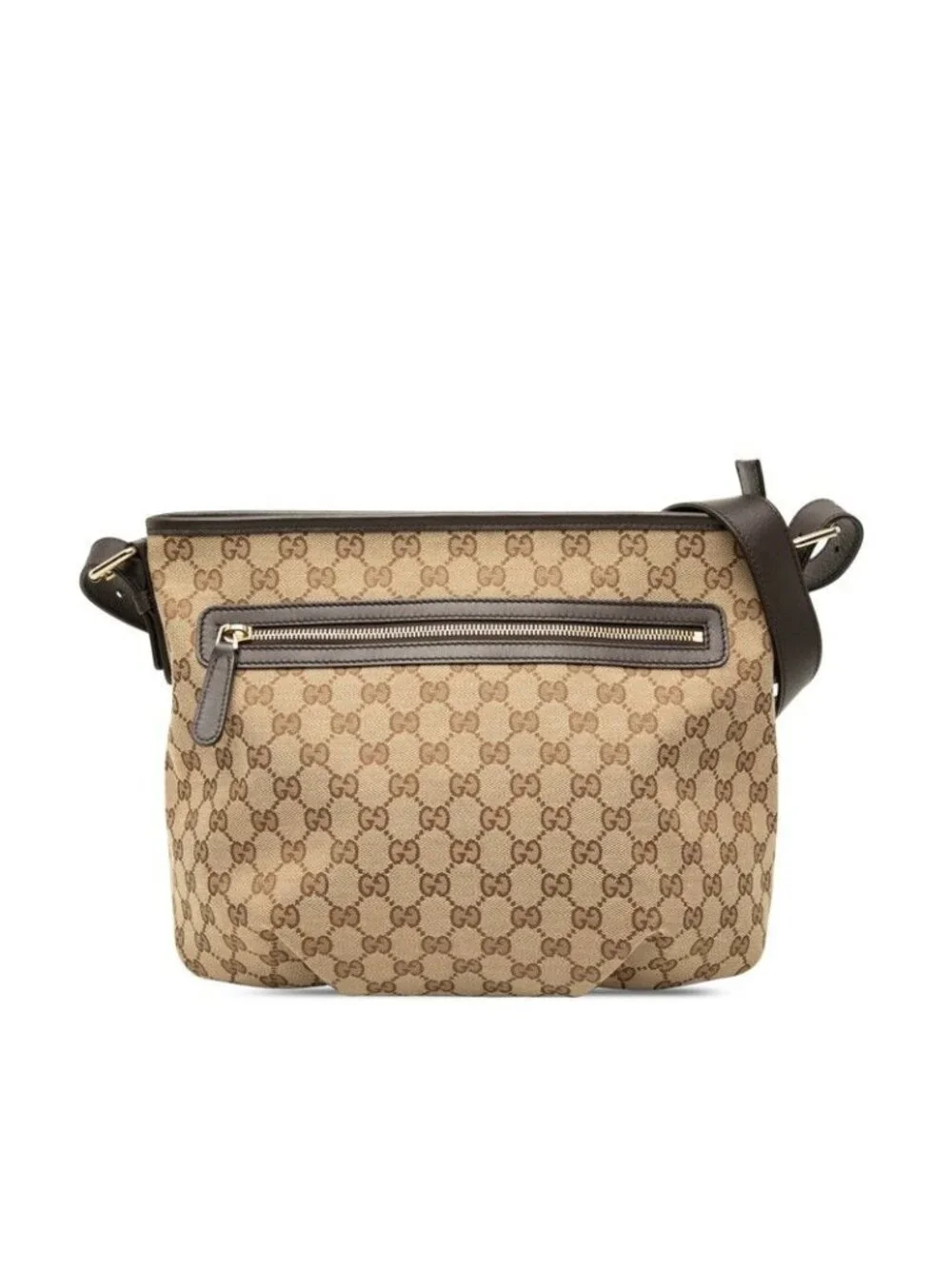 Gucci GG Canvas Crossbody Shoulder Bag Beige Brown